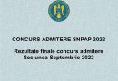 Admitere SNPAP 2022 – Rezultate finale concurs admitere sesiunea septembrie 2022
